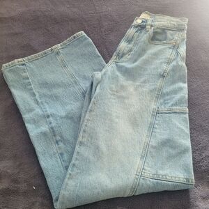 PacSun Light Blue Relaxed Womens Jeans Wide Leg Size 22 Waist